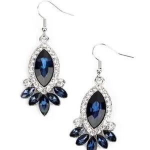 Elegant Silver and Blue Drop Earrings
